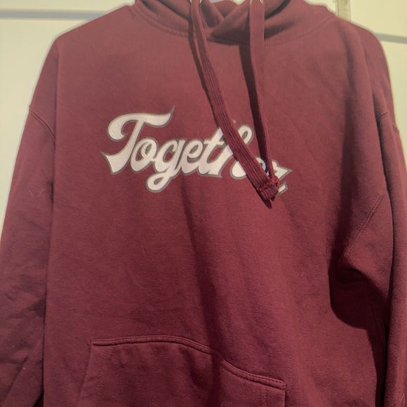 Teddy & Tina Together Couple Hoodies Size Large Oversized Burgandy - Picture 3 of 5